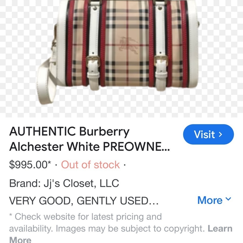 Burberry Women's Beige and Red Plaid Bag